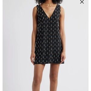 New Sani Payal Embellished Shift Mini Dress in color Black Diamond